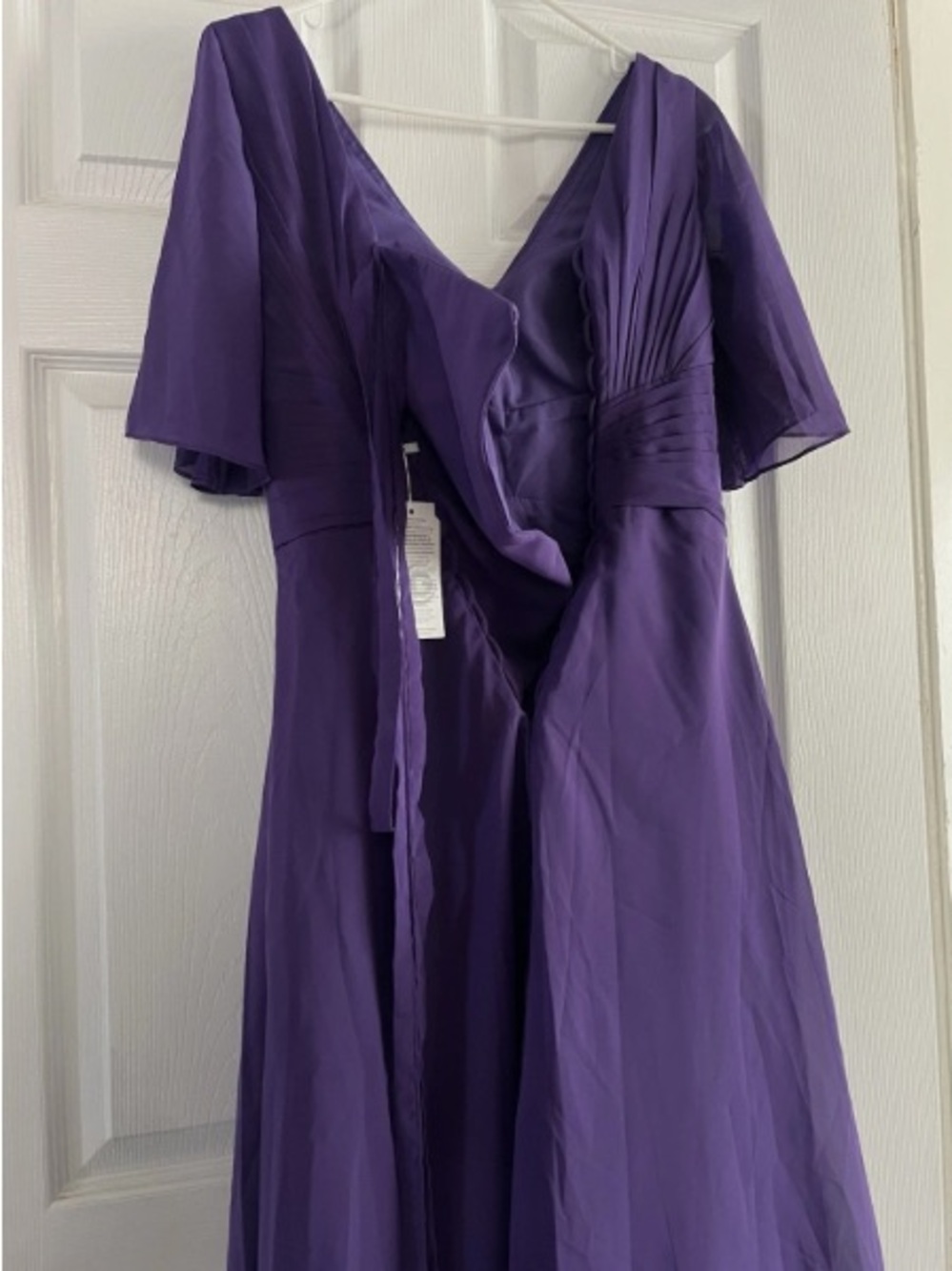 Elegant Purple V-Neck Midi Dress